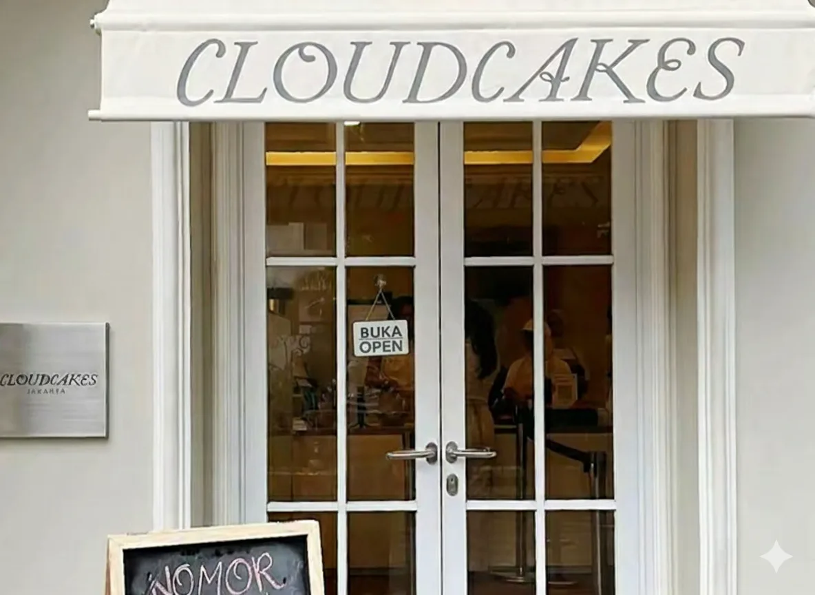 Suasana interior CloudCakes Blok M, Jakarta